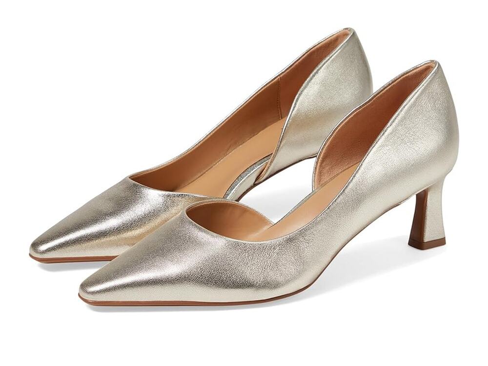 Naturalizer Dalary Pointed Toe Heel Pumps Champagne Metallic Leather 9